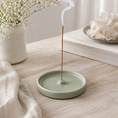 Sage Stone Ceramic Incense Holder
