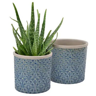 Porto Glazed Pot Dark Blue
