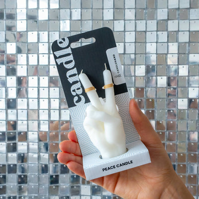 Peace White Candle Hand