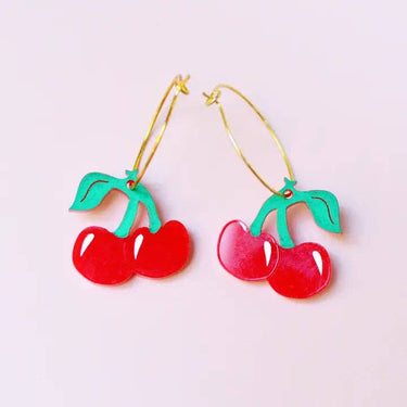 Cherry Hoop Earrings