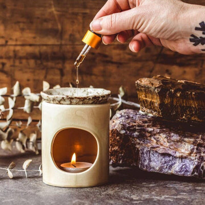 Handmade Crackled Ceramic Oil & Wax Melt Warmer