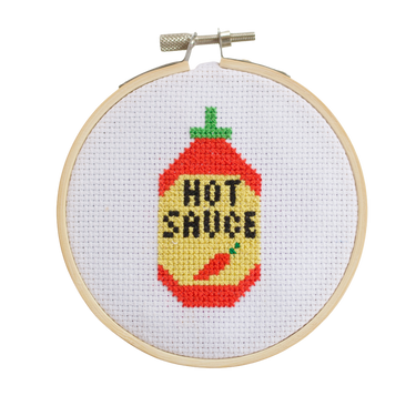 Hot Sauce Mini Cross Stitch Kit