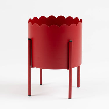 Red Scallop Planter with Stand