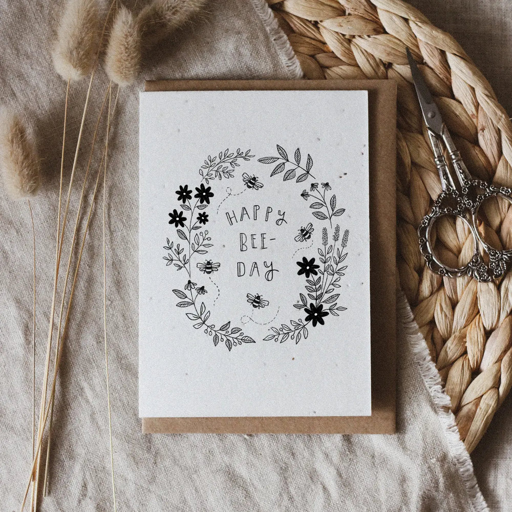 Happy Bee-day Plantable Seed Card