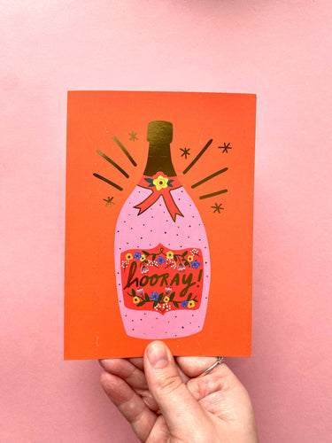 Hooray Champagne Card