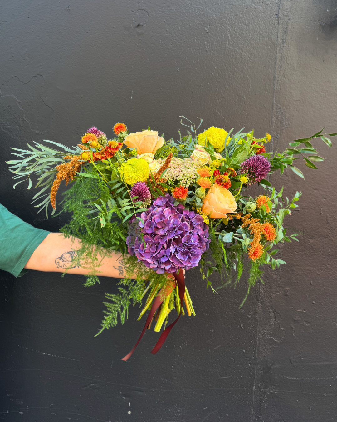 Belfast in Bloom autumn seasonal front-facing flower bouquet