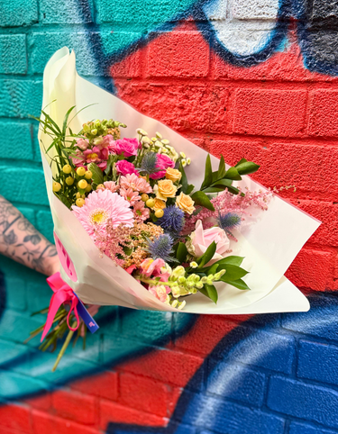 Memento Posy fresh seasonal flower bouquet in signature gift wrapping
