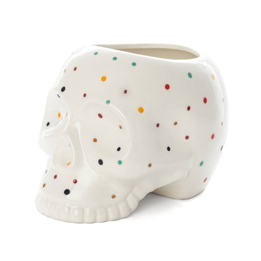 Skull Planter in Polka Dots
