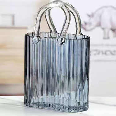 Blue Transparent Handbag Vase