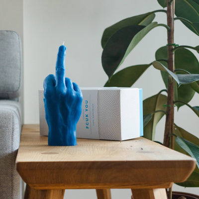 Blue F*ck You Gesture Candle
